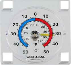 Fackelmann Innenraumthermometer & Hygrometer Kunststoff Fenster Thermometer Selbstklebend 7.5cm