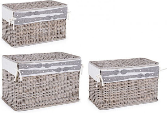 Bizzotto Set Dekorative Koffer Hölzernes 3Stücke 66x41x43cm Grau