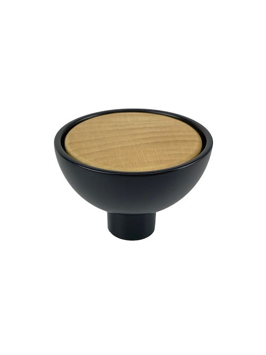 Viefe Buton Mobilier din Lemn & Plastic în Culoare Negru Φ45mm 0489045NM223 1buc