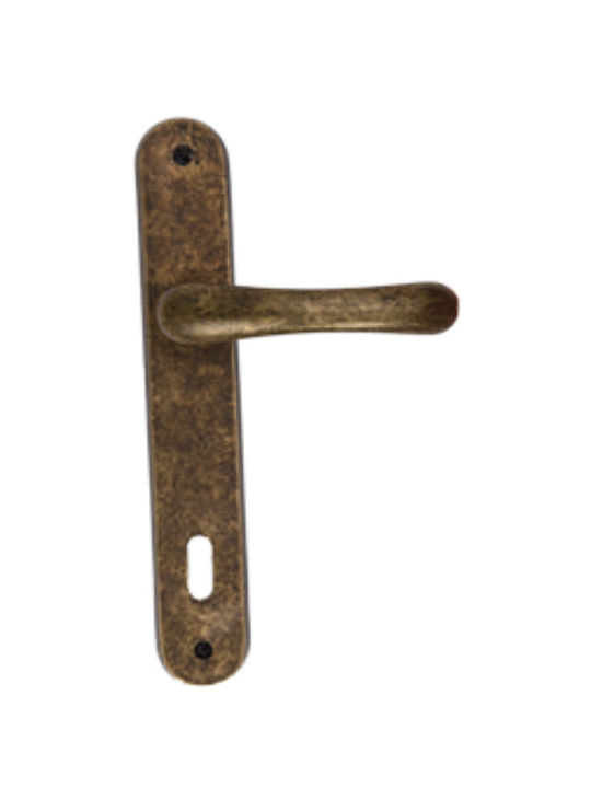 Viobrass Lever Front Door with Plate Right 64-3 Bronze