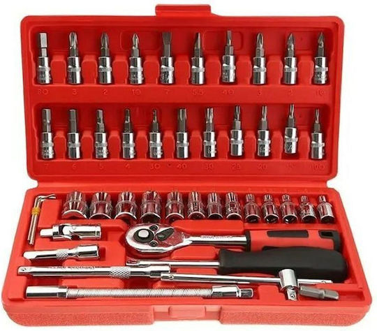 Factory Ратчетни и гнездови гарнитури 1\4" 46бр