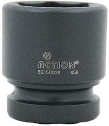 Action Socket Pneumatic Hex with Square Drive 1/2" Diameter 1/2"