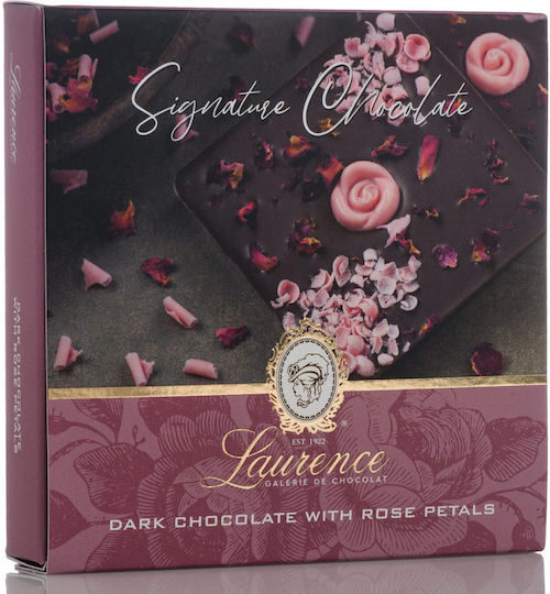 Laurence - Galerie de Chocolat Σοκολάτα Γάλακτος με Ροδοπέταλα 100gr