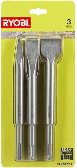 Ryobi Σετ Βελόνι & Καλέμι 3τμχ με Υποδοχή SDS Plus