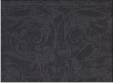 Le Jacquard Francais Fabric Placemats Black 4pcs