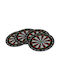 Round Coaster Glass Black 10cm 4pcs