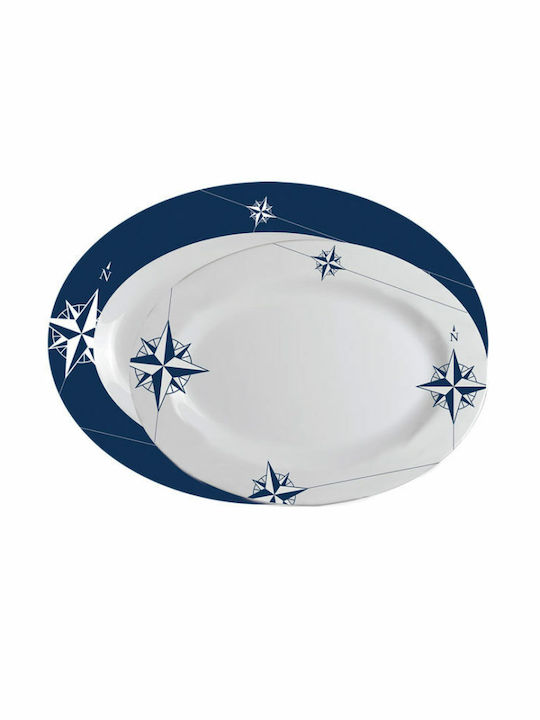 Marine Business Serving Platter Oval Multicolored