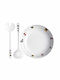 Marine Business Melamine Salad Bowl with Salad Spoons White 28x28cm 3pcs
