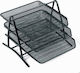 Transparent Metallic Filing Tray with 3 Shelves Black 28.5x29.50x29.5cm