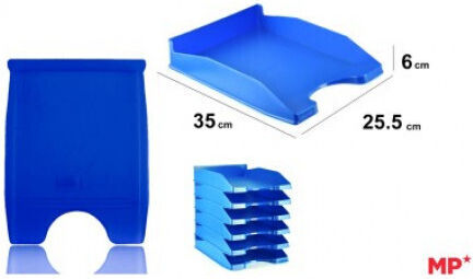 Madrid Papel Plastic Filing Tray Blue 35x25.5x6cm