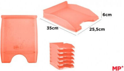 Madrid Papel Plastic Filing Tray Orange 35x25.5x6cm