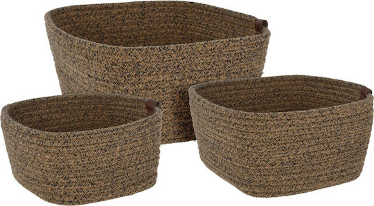 Aufbewahrungskorb Stoff Beige 3Stück