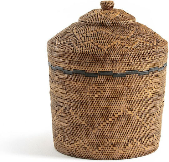 Am.Pm Storage Basket Bamboo with Lid Brown 40x40x50cm 1pcs