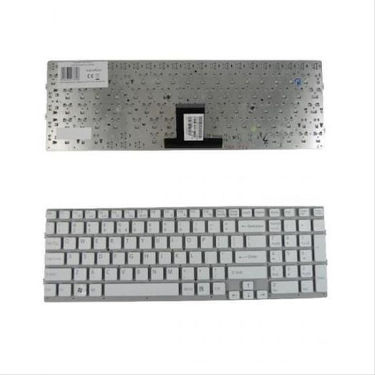 Qoltec Laptop Keyboard for Sony without Frame in White Color 7382