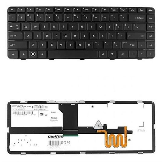 Qoltec Laptop Keyboard for HP with Backlit in Black Color 7181