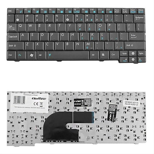 Qoltec Laptop Keyboard for Asus without Frame in Black Color 7385