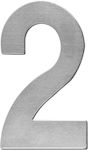 House Number 2 Sign Silver 11cm Inox 6312432