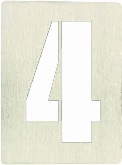 Metalor Πινακίδα με Αριθμό 4 σε Λευκό Χρώμα 8cm 123-PR04