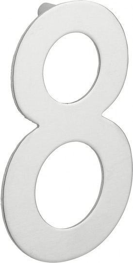 Thirard Πινακίδα με Αριθμό 8 σε Ασημί Χρώμα 10cm 00067558