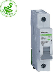 Noark 1-Pole Automatic Circuit Breaker 63A 100014