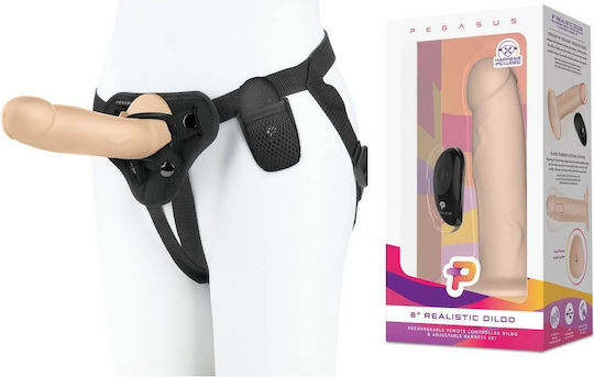 Pegasus Harness with Dildo and Vibration in skin color