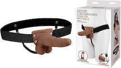 Lux Fetish Harness με Dildo σε Καφέ Χρώμα