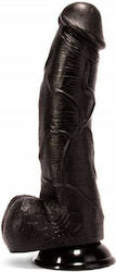 Cock Dildo realist cu Testicule și Ventuză Negru 30cm