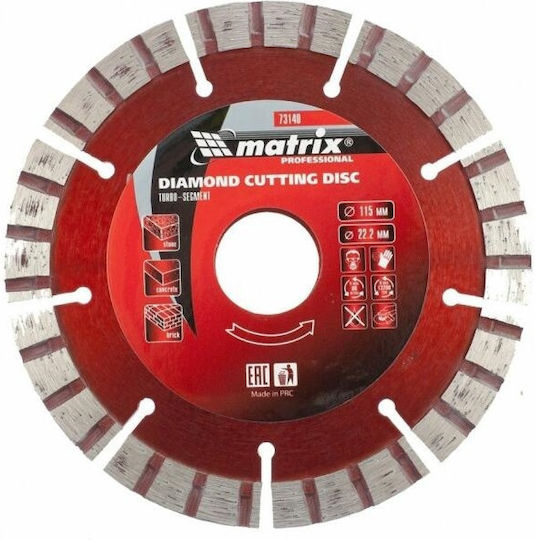 MTX turbo Δίσκος Κοπής Δομικών Υλικών 115mm