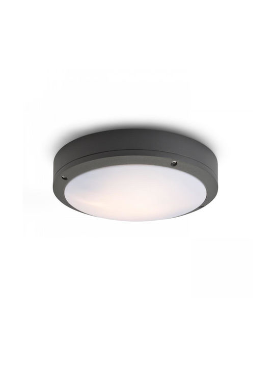 Rendl Light Studio Πλαφονιέρα Οροφής Εξωτερικού Χώρου E27 σε Γκρι Χρώμα R10382
