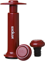 Excelsa Plastic Wine Saver with 2 Caps Red