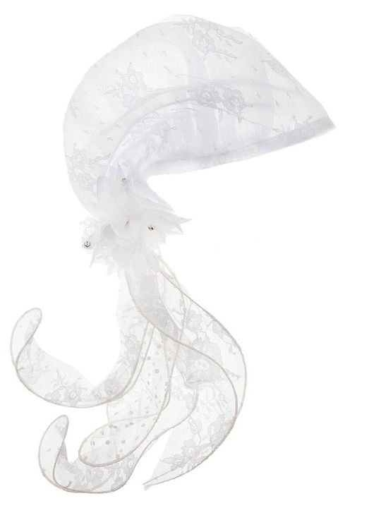 Nst Nastasia White Baptism Hair Accessory made of Lace