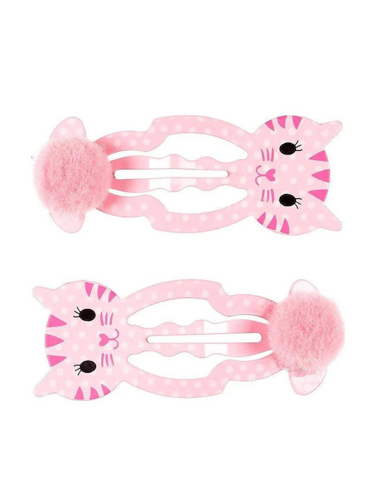 Souza For Kids Σετ Παιδικά Κοκαλάκια με Κλιπ σε Ροζ Χρώμα 2τμχ