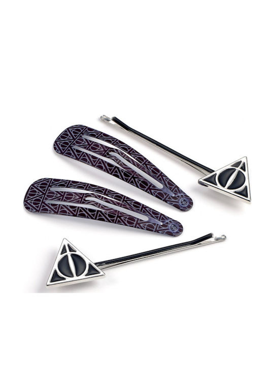 Cinereplicas Set Kinderhaarklammern mit Bobby Pin / Haarspange in Schwarz Farbe 4Stück EHPCS0054