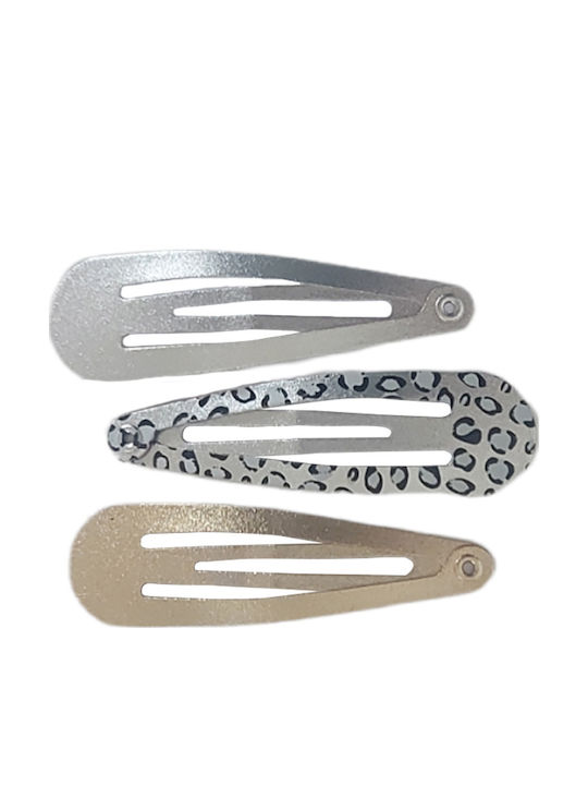 Ro-Ro Accessories Set Kinderhaarklammern mit Haarspange in Silber Farbe 3Stück 12-0044