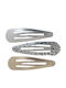 Ro-Ro Accessories Set Kinderhaarklammern mit Haarspange in Silber Farbe 3Stück 12-0044