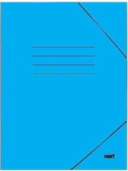 File Folder with Rubber Band and Ears Light Blue