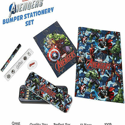 Cerda MARVEL Παιδικό Σετ Γραφικής Ύλης με Μολύβι, Ξύστρα, Γόμα, Σημειωματάριο, Στυλό, Χάρακα, Μολυβοθήκη και Κασετίνα