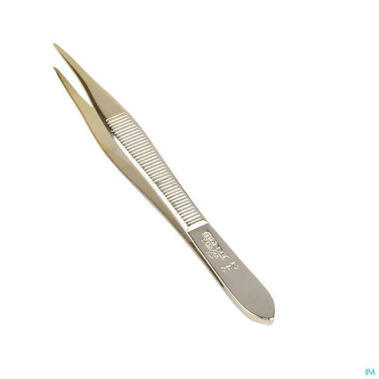 Solingen Augenbrauenpinzette mit Feiner Spitze Gold 9cm