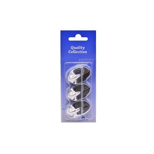 Simple Plastic Hanger Kitchen Hook with Sticker Silver 3pcs