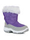 Trespass Arabella Kids PU Leather Snow Boots with Hoop & Loop Closure Purple