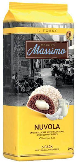 Maestro Massimo Biscuiți Cu topping și umplutură Cremă de lapte și bucăți de nucă de cocos 1buc 300gr