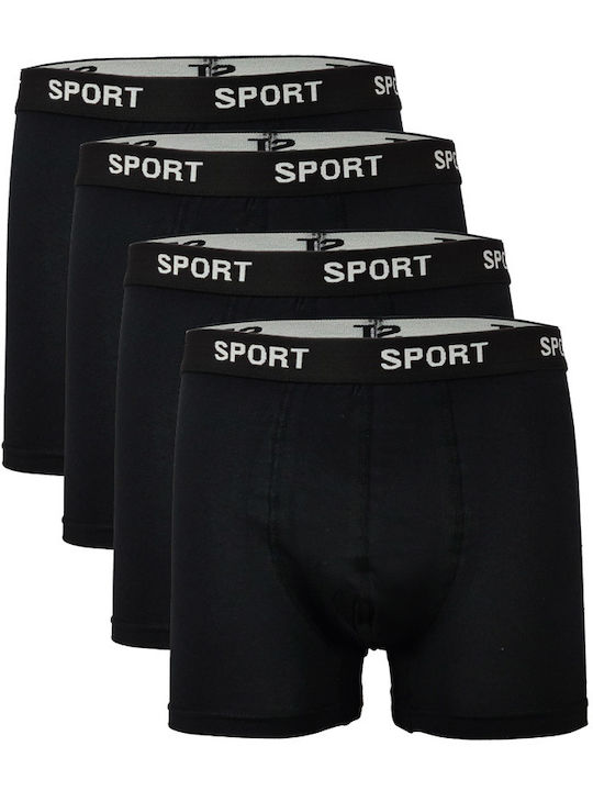 Onurel Herren Boxershorts Schwarz 4Packung