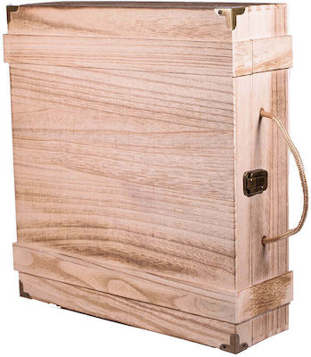 Giftland Holz Flaschenkoffer Beige 35x10x37cm.