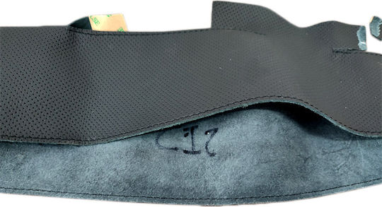 Simoni Racing Car Steering Wheel Cover Tailored made of Leatherette Black with Black Stitching