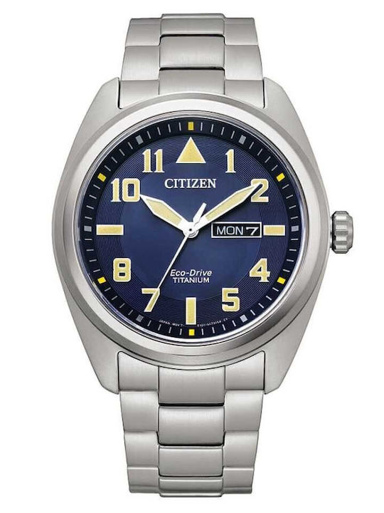 Citizen Ανδρικό Ρολόι 42mm Μπαταρίας με Ασημί Μεταλλικό Μπρασελέ
