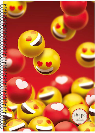 Shape Notebooks Спирал Тетрадка На райета B5 2 Теми 1бр (Различни дизайни/цветове)