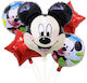 Σετ 5 Μπαλόνια Αστέρια Mickey Κόκκινα 18εκ.