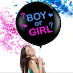 Balloon Jumbo Baby Gender Reveal Round Black Boy Girl 80cm