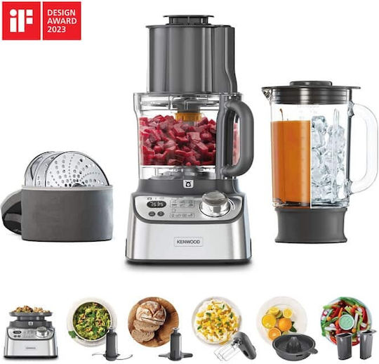 Kenwood Multipro Xl Weigh+ Πολυμίξερ 1000W με Κάδο 3lt και Κανάτα Μπλέντερ Ασημί