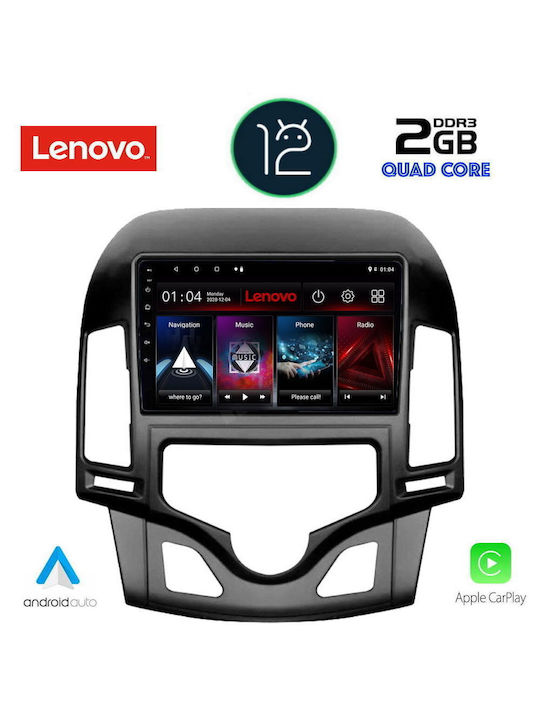 Lenovo Sistem Audio Auto pentru Hyundai i30 2007-2012 cu Clima (WiFi/GPS/Apple-Carplay) cu Ecran Tactil 9"